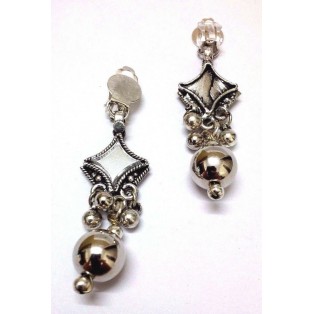 Silver Oxidized Earring Jhumka Jhumki Chandelier Dangle Drop Long - Fold Over 2